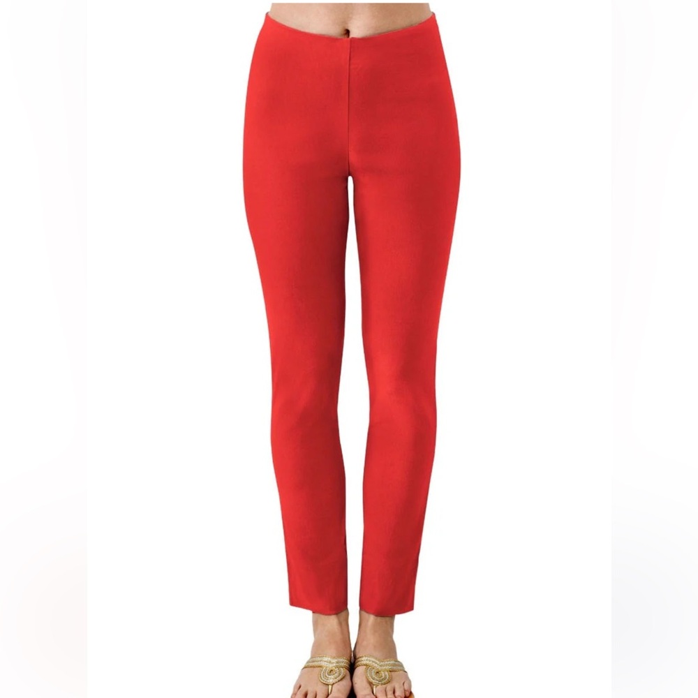 Gretchen Scott Bright Red Spandex Gripeless Pants Preppy